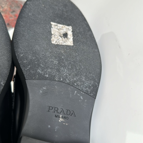 Prada Black Brushed Leather Loafer Mules Size IT 36 - Picture 15 of 17